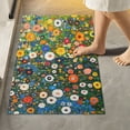 thumbnail image 2 of Yayeee Bath Rug for Bathroom Floor Non Slip Contour Fluffy Soft Absorbent Mat, 20"x24", Green Floral Garden, 2 of 7