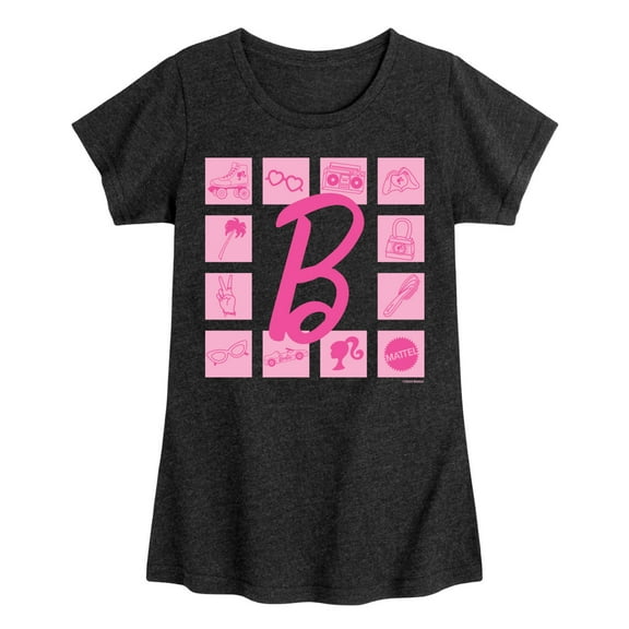 Barbie - Pink Icons - Toddler And Youth Girls Fitted Short Sleeve Graphic T-Shirt