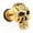 Style 3: Skull (Gold), variant on Mens Womens Surgical Steel Gothic Punk Skull / Rose / Ankh Cross Stud Earrings-Style 2: Iron Cross