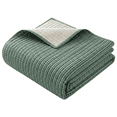 thumbnail image 5 of Mainstays Cotton-Rich T-Shirt Soft Jersey Quilt, King, Reversible, Green Stripe, 5 of 8