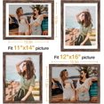 thumbnail image 3 of Vittanly 12x16 Picture Frame, Display Pictures 11x14 with Mat or 12x16 without Mat, Premium Material with Shatter Resistant Plexiglass, Poster Frame for Wall Display, Rustic Brown, 1 Pack, 3 of 6