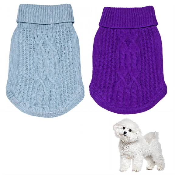 TELOLY 2Pcs Cat Sweater,Polyester Dog Sweater,Dog Clothes for Small Dogs,Multicolor1,M