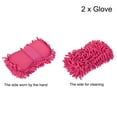 thumbnail image 3 of Uxcell Microfiber Chenille Dry Duster Gloves Washing Cleaning Sponge Mitten, Pink 2 Pack, 3 of 5
