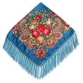thumbnail image 2 of LIZUOJUN Under $5 Fringe Square Scarf For Women Vintage Floral Print Head Scarf Shawls And Wraps With Long Tassels Hair Wrap Neckerchief For Travel Wedding Daily Outfit E,one size, 2 of 2