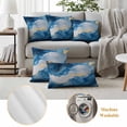 thumbnail image 6 of Blue Marble Outdoor Waterproof Pillow Covers, Modern Abstract Ink Painting Decorative Square Throw Pillowcase Sofa Cushion Sham for Patio/Couch/Chair, 18"x18" 2 Pack, 6 of 8