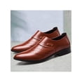 thumbnail image 6 of Fangasis Men Dress Shoes Glossy Oxfords Wingtips Brogues Work Fashion Leather Shoe Brown Net 6.5, 6 of 7