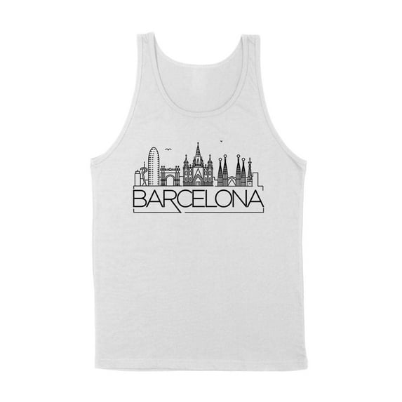 Skyline Barcelona Tank Top Unisex Large White