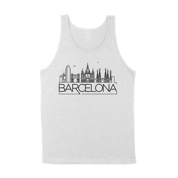 Skyline Barcelona Tank Top Unisex Large White