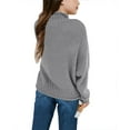 thumbnail image 2 of Sherrylily Girls Turtleneck Sweaters Batwing Sleeve Knit Clothes Chunky Pullover Jumper, 2 of 3
