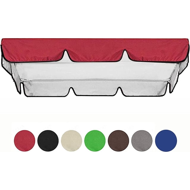 Porch Swing Canopy, Outdoor Swing Cover Replacement Canopy, Swing Canopy Cover Replacement 420D, Top for Porch Patio Garden Pool Seat(Red,98x73x7inch)