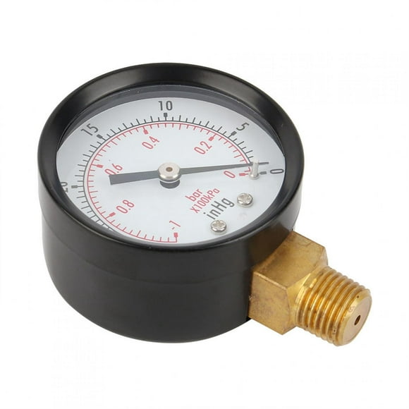 2" Water Oil Gas, Glass Vacuum Pressure Gauge, Durable For Oil Gas 1/4" NPT Air Compressor