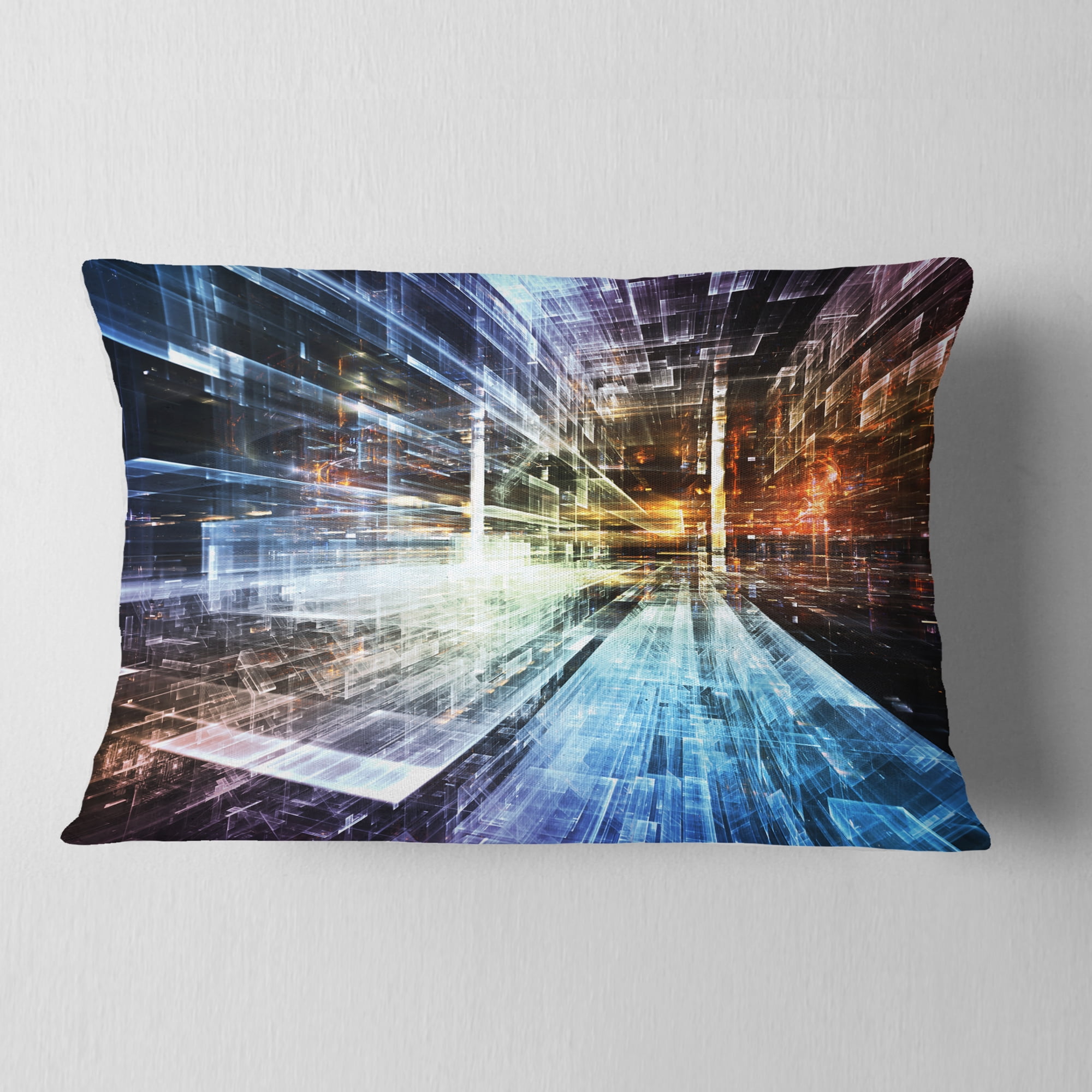 Designart Future Industry - Abstract Throw Pillow - 12x20
