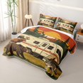 thumbnail image 3 of Catabedysis Retro Camping Quilt Full,Wildlife Print Full Bedspread Sets For Boys,Multicolor,3 Pieces, 3 of 7