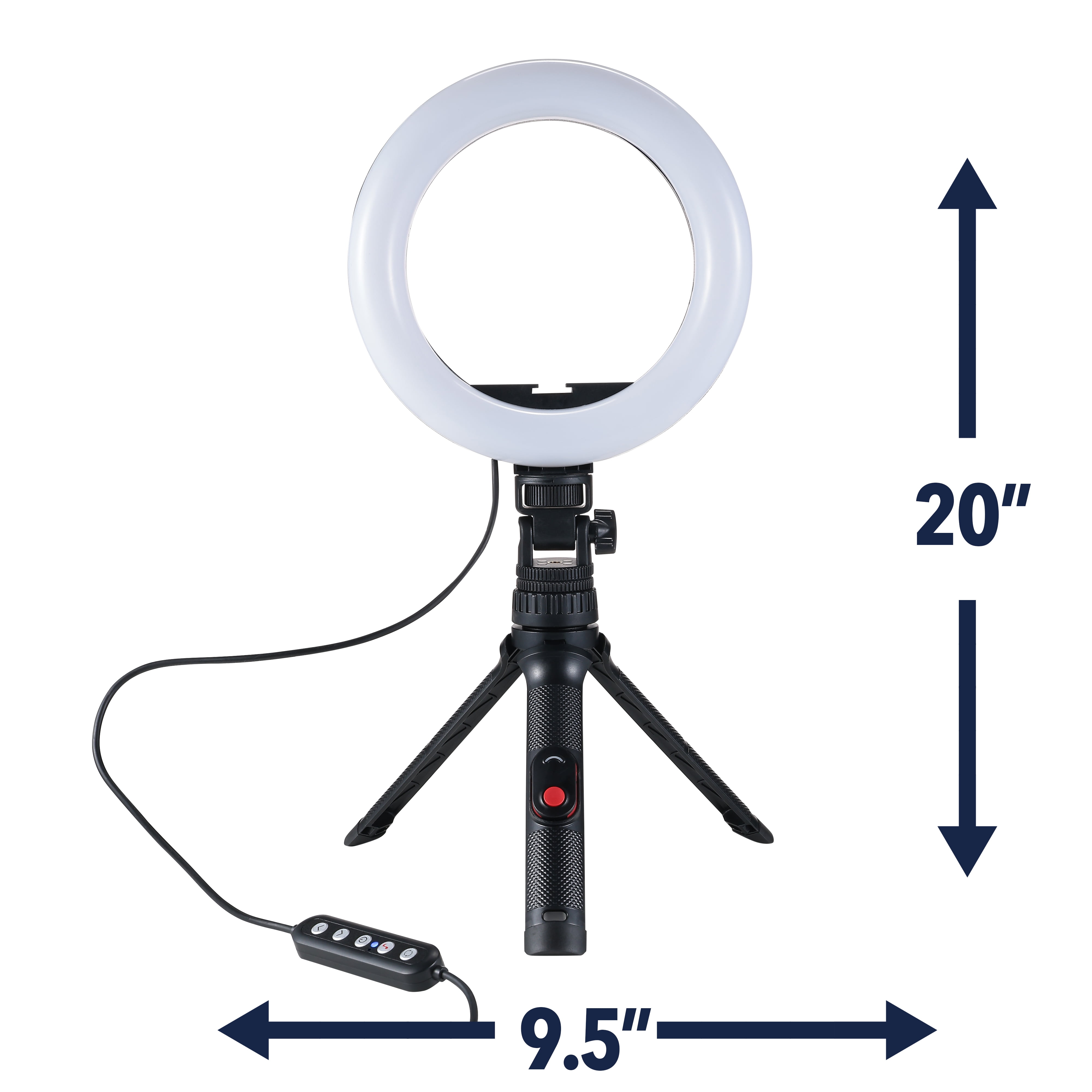 onn LED RGB Ring Light with Tripod Stand, Adjustable Height, Phone Holder & Bluetooth Remote for Selfies, TikTok, YouTube, Zoom, and Makeup