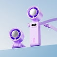 thumbnail image 3 of shyuyusa Portable Handheld Fan With Colorful LED Light Lanyard Transparent Body Personal Cooling Fan USB Rechargeable Mini Air Cooler, 3 of 5