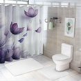 thumbnail image 6 of Shangniulu Flower Shower Curtain, Abstract Themed Modern Futuristic Image with Water Like Colored Artwork Print, Cloth Fabric Bathroom Decor Set with Hooks, 6 of 6