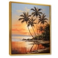 thumbnail image 2 of Designart "Sunset Bronze Beach Getaway With Tropical Palms II" Palms & Palm Trees Floater Framed Canvas Prints, 2 of 5
