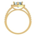 thumbnail image 4 of 2.38 ct Pear Cut Natural Aquamarine Halo Engagement Ring for Women in 18K Yellow Gold, 4 of 5