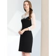 thumbnail image 4 of INSPIRE CHIC Vestido Evasé Elegante De Fiesta Con Panel De Chifón De Malla Para Mujer Negro M, 4 of 6