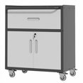 thumbnail image 2 of OPTYMIRA Armoire de Rangement d'Outils Mobile en Métal avec Roues, Armoires d'Outils Roulantes Robustes pour Garage, Armoires de Rangement en Métal avec 2 Portes Verrouillables et 1 Tiroir, Assemblage Requis, 2 of 4