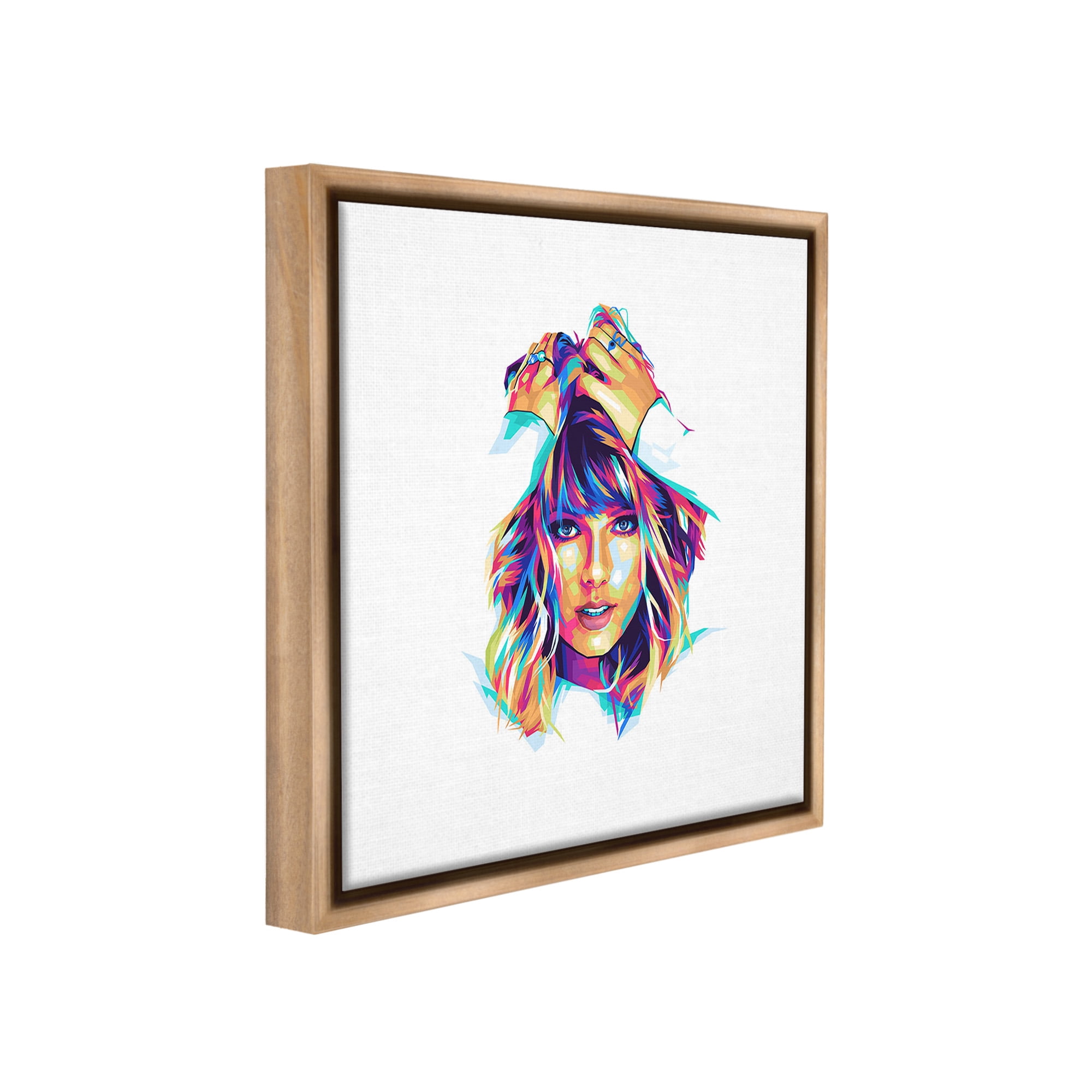 Stupell Industries Bold Taylor on White Abstract Painting Brown Floater Framed Canvas Art Print Wall Art, 25 x 25