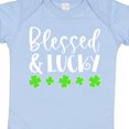 thumbnail image 4 of Inktastic Blessed and Lucky 4 Leaf Clovers St. Patrick's Day Boys or Girls Baby Bodysuit, 4 of 5