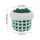 thumbnail image 3 of Cesta de regalo navideña con tapa | Organizador de aperitivos de algodón tejido verde y blanco | 28 x 28 x 23 cm, ideal para organizar el escritorio y decorar el hogar, 3 of 5