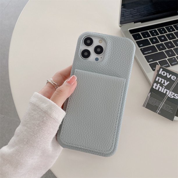 Adecuado Para IPhone 11 12 13 14 Pro Max 14 ProMax 12 Funda Trasera De TPU Suave Textura Lychee De Teléfono De Cuero De Color Sólido