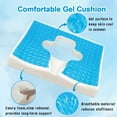 thumbnail image 3 of Bedsore Cushion Memory Foam Gel  Pad for Bedridden Elderly Disabled T-Shaped Opening Triangular Slope Design Blue, 3 of 8