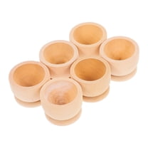 6pcs Wooden Egg Cups Boiled Egg Holder Easter Decor DIY Crafts Unfinished Wood Easter Egg Cup Set