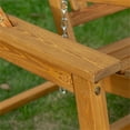 thumbnail image 6 of 2 Seat Outdoor Patio Swing Chair, Wooden Porch Swing Bench with Canopy and Hanging Chains, Outdoor Swing Loveseat with Stand for Backyard, Poolside, Garden, 6 of 7