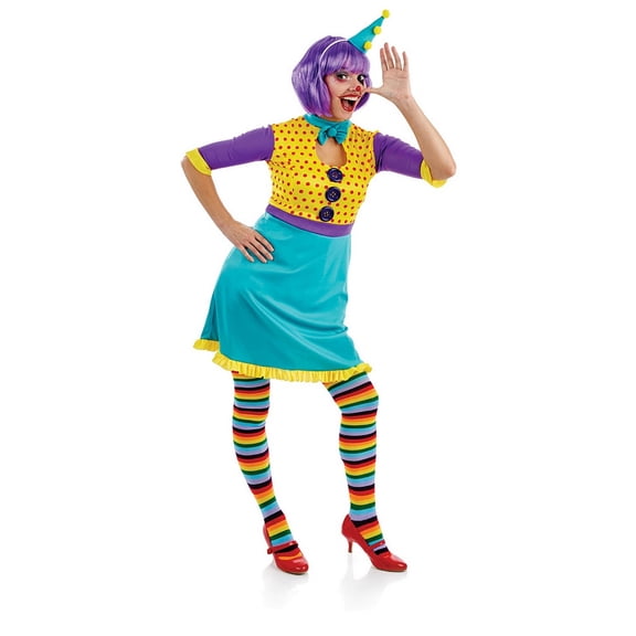 Fun Shack Womens Clown Costume Ladies Circus Fancy Dress Halloween Medium