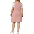 thumbnail image 3 of GRACE & GRANDEUR Robe Salopette Sans Manches pour Femme Grande Taille avec Poches, Midi Décontractée en Denim 3X Rose, 3 of 6