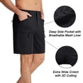 thumbnail image 7 of TACVASEN Men's Cargo Work Shorts Lightweight Quick Dry Waterproof 5 Zipper Pockets for Hiking Fishing Black Size 40, 7 of 7