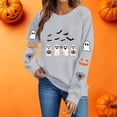 thumbnail image 4 of Molidfa Women's Black Halloween Sweatshirt Ghost Squad Graphic Crew Neck Top, 4 of 5