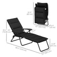thumbnail image 3 of Outsunny Chaise Longue Pliante avec Coussin, Dossier Réglable, Noir, 3 of 10