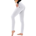 thumbnail image 4 of JnLxul Leggings for Women Casual Workout High Waisted Slim Stretchy Tights Yoga Pants with Pockets for Outdoor Running(Small,White), 4 of 8