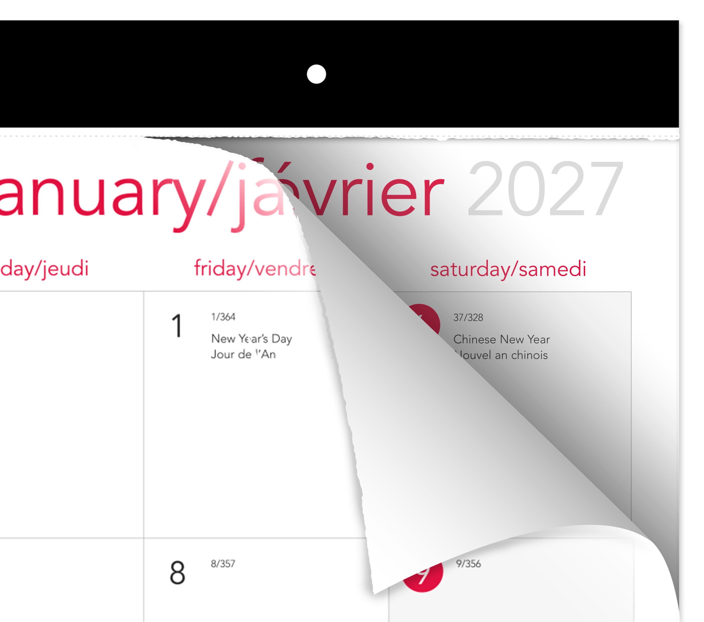 Calendrier mensuel de bureau en papier At‑A‑Glance® Grand format 2027, 19 3/4 po x 17 po