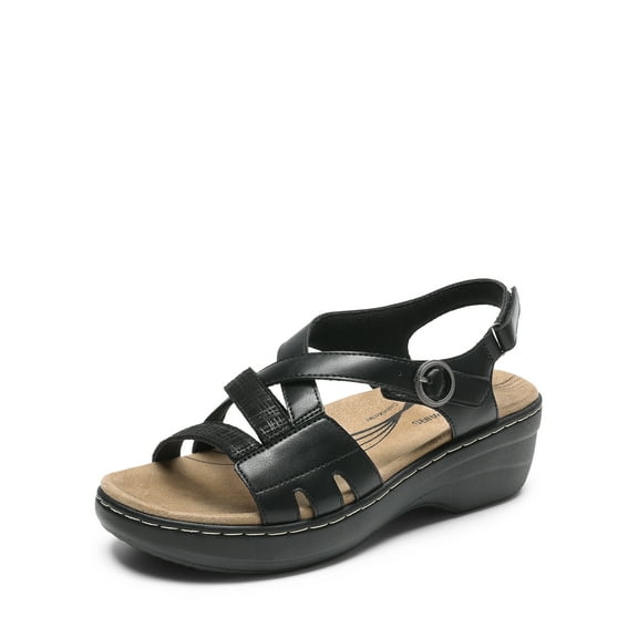 DREAM PAIRS Women's Comfortable Arch Support Wedge Sandals Open Toe Casual Summer Shoes