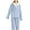Blue, variant on Nrmvnmi Women's Fluffy Thick Hooded Pajamas Set Solid Color Fleece Fall Winter Sleepwear Sets Long Sleeve Pullover Top And Elastic Waist Pants Plush Sleepwear 2 Piece Set Warm Loungewear