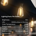 thumbnail image 4 of 100FT Outdoor String Lights, LED Patio Lights with 52 Vintage Shatterproof ST38 Edison Bulbs, Outside Hanging Lights Waterproof for Camping, Porch, Deck, Garden, Backyard, Balcony, 2700K, 4 of 10