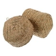 thumbnail image 2 of Canasta de almacenamiento de canasta de flores de hierba marina tejida a mano con tapa pequeña caja de pastos marinos, 2 of 8