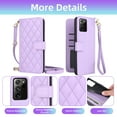 thumbnail image 4 of Furiet Wallet Case for Samsung Galaxy Note 20 Ultra 5G with Tempered Glass Screen Wrist Strap Shoulder Strap, Card Slot Phone Cover for Note20 Plus Notes 20Ultra Note20+ U + 20+ Twenty Not S20 Purple, 4 of 8