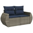 thumbnail image 5 of vidaXL 11 Piece Patio Sofa Set with Cushions Gray Poly Rattan, 5 of 6