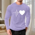 thumbnail image 2 of UVEASISHA Valentines Day Waffle Knit Shirts for Men Long Sleeve Heart Graphic Tees Big and Tall Casual Regular Fit T-Shirts Holiday Gifts Purple 4XL, 2 of 9