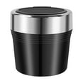 thumbnail image 2 of Stainless Steel Car Ashtray with Lid, Mini Smell Proof Windproof Portable Automotive Ash Tray Trash Can with LED Blue Light for Travel Cup Holder Outdoor, Universal for SUV Truck RV, 2 of 8