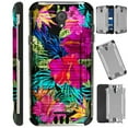 thumbnail image 1 of Compatible Wiko Ride (Boost) Case Brushed Metal Texture Hybrid TPU Silver Guard Phone Cover (Wild Hibiscus Flower), 1 of 3