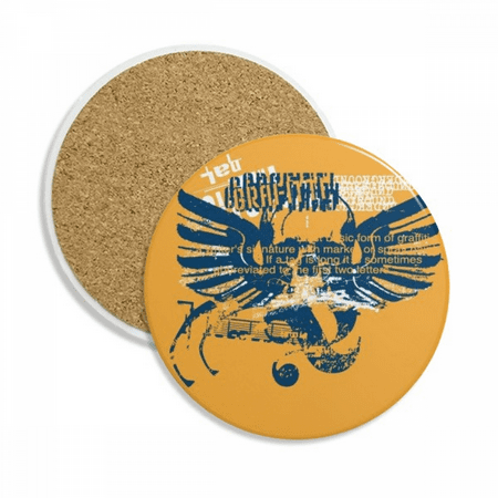 

Blue Orange l Wings Graffiti Street Coaster Cup Mug Tabletop Protection Absorbent Stone