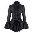 thumbnail image 3 of Gothic Court Blouse en Dentelle Col Montant Manches Trompette Robe Élégante Historique, 3 of 7