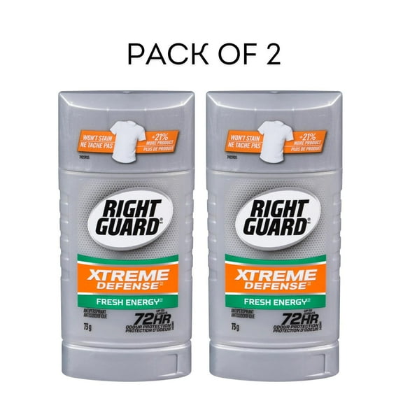 Right Guard Fresh Energy Anti-Perspirant Mens Deodorant - 72-Hour Odor Protection - 2.6 oz (73g)